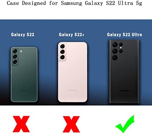 מארז טלפון מגנטי Vanipuff עבור Samsung Galaxy S22 Ultra 5G [תואם ל- Magsafe] ציפוי יוקרה דפוס לב